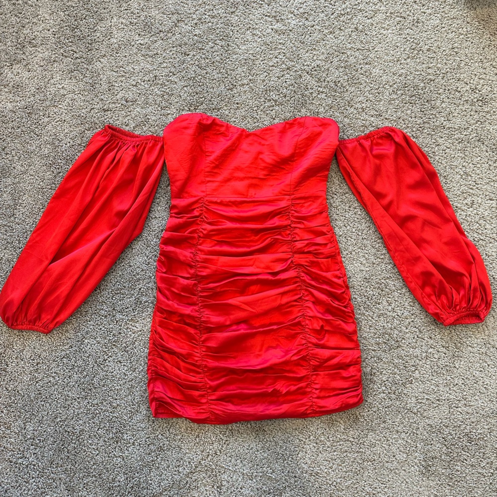 HelloMolly off the shoulder RED DRESS